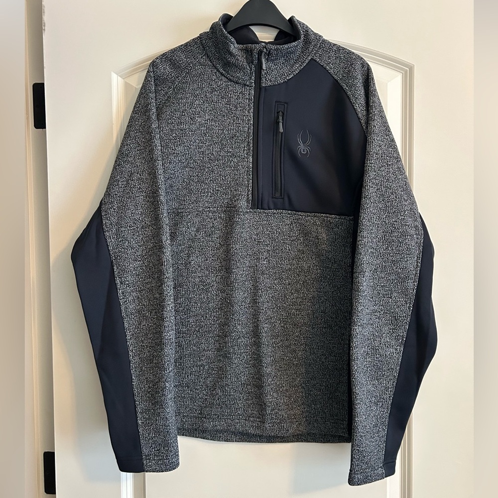 Spyder Gray and Black Quarter-Zip Pullover